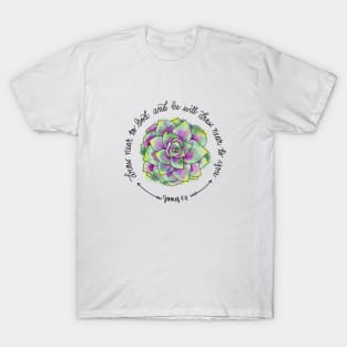 Draw near to God and he will draw near to you - James 4:8 watercolour succulent T-Shirt